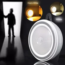 5 светодиодный PIR инфракрасный датчик ночной Светильник Smart Auto движения тела Сенсор ночник спальные шкафы Коридор Свет Батарея приведенный в действие