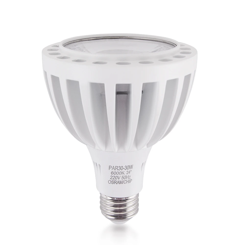 

30W Bulb PAR30 Cob LED lights AC85-265v E26 3000K to 6000K Spotlight