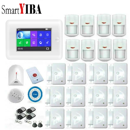 SmartYIBA 3g wifi GPRS домашняя охранная сигнализация 4 3 дюймовый сенсорный экран