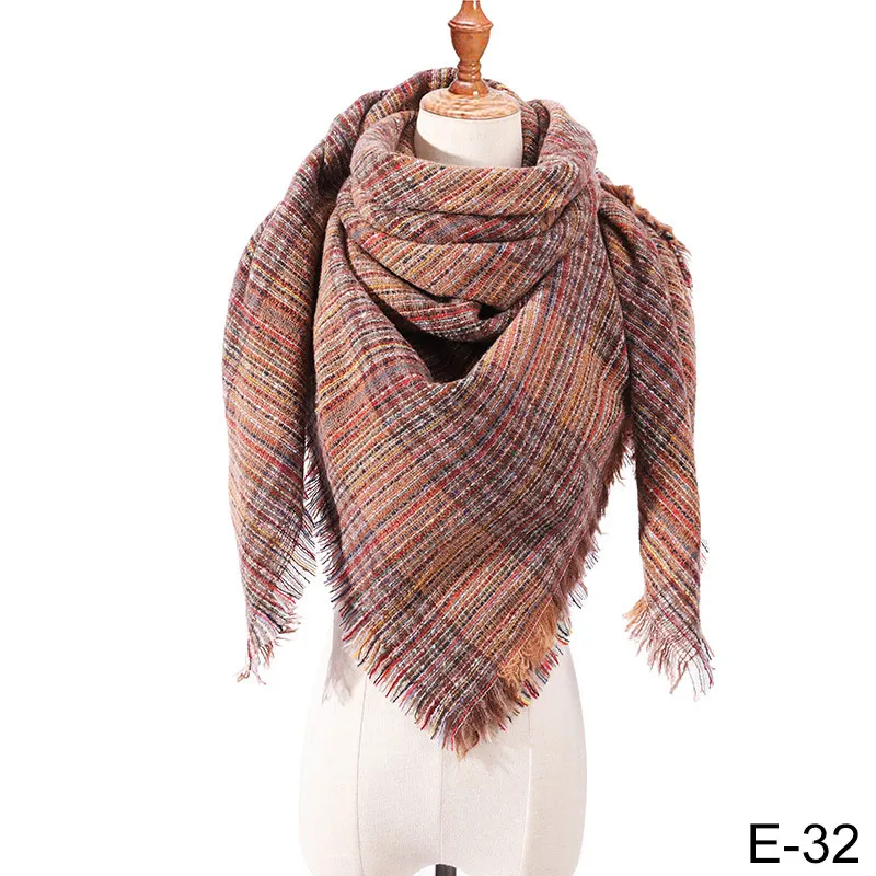 Evrfelan зимний кашемировый шарф женский шарф плед одеяло дизайнер Женская треугольная Пашмина шали и шарфы - Цвет: 32