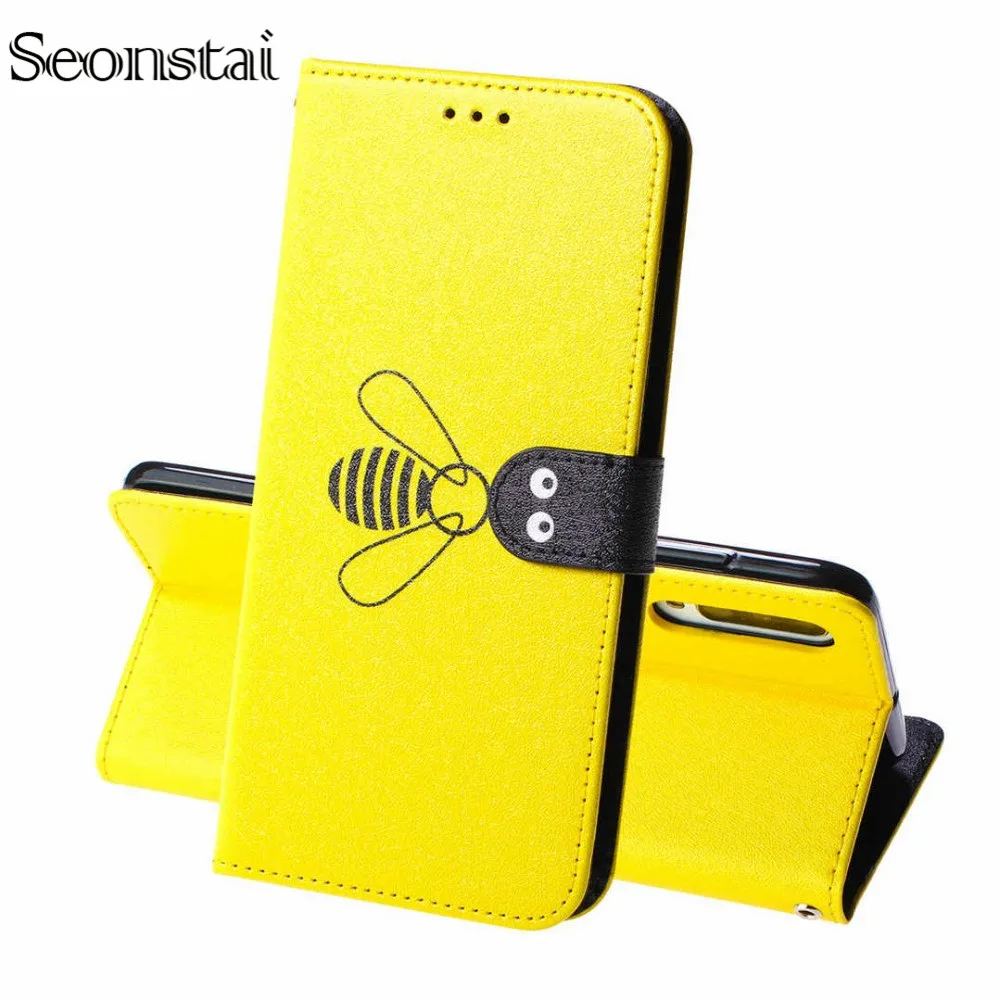 

Leather Flip Case For Samsung Galaxy A10 A20 A30 A40 A50 A70 M10 M20 M30 S10 S10E S9 S8 Plus S7 Edge Bee Wallet Card Coque