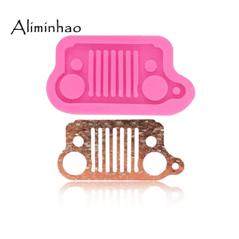 

DY0065 Car light stand silicone mold for Key chain grill Pendant moulds polymer clay DIY Jewelry Making epoxy Resin mold