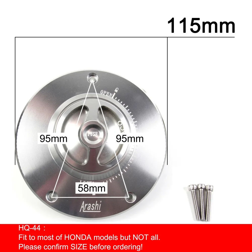 Мотоциклетная CNC топливная газовая крышка S крышка бака Крышка бака с быстрой блокировкой для HONDA 115 мм и 3 монтажных пятна