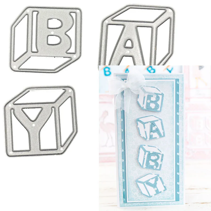 3D Детские кубические металлические режущие штампы DIY трафареты декоративные