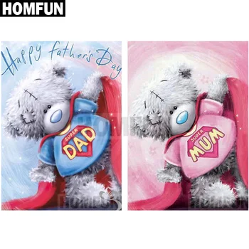 

HOMFUN Full Square/Round Drill 5D DIY Diamond Painting "Bear superman" 3D Embroidery Cross Stitch 5D Rhinestone Decor A00464