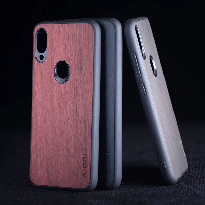 

Case for Xiaomi Redmi Note 7 Pro funda wood pattern leather cover skin with silicone phone coque for Xiaomi Redmi 7 Case capa