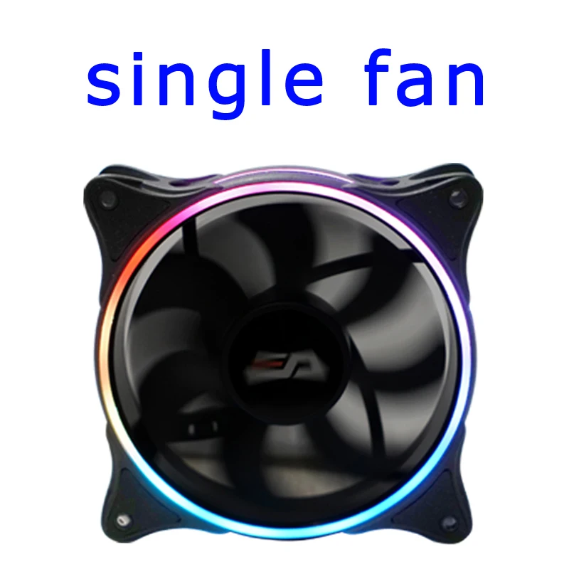 single fan Aigo MR12 Компьютерный Вентилятор RGB Регулировка 120 мм тихий ИК пульт дистанционного управления сменный Aura Sync 3 P-5 v цветной кулер вентилятор охлаждения чехол для ПК Вентилятор охлаждения - Цвет лезвия: single fan