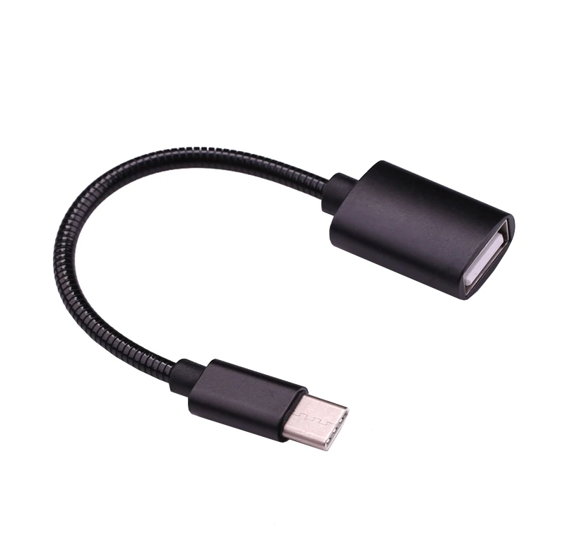 USB OTG Кабель-адаптер type C OTG провод для Samsung для HUAWEI Xiaomi LG Macbook OnePlus и т. Д. Телефонов планшетов для U диска - Цвет: Elastic Black