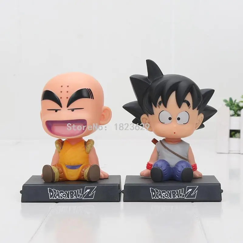 На высоком каблуке 12 см с качающейся головой героя аниме «Наруто Dragon Ball Z Son Goku Krillin встряхиванием светодиодная наголовная держатель телефона кронштейн автомобильное Украшение Фигурка Игрушки