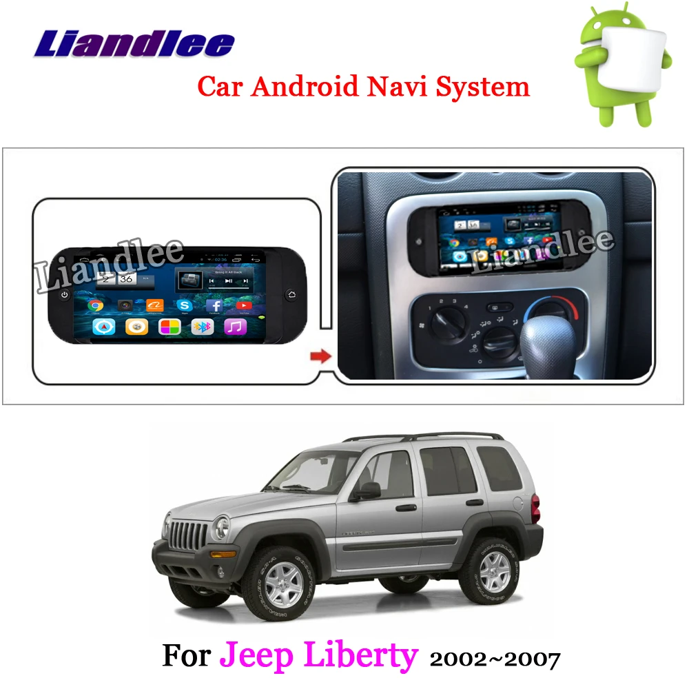 Top Liandlee Car Android System For Jeep Liberty 2002~2007 Radio Stereo Carplay Wifi GPS Navi MAP Navigation HD Screen Multimedia 2