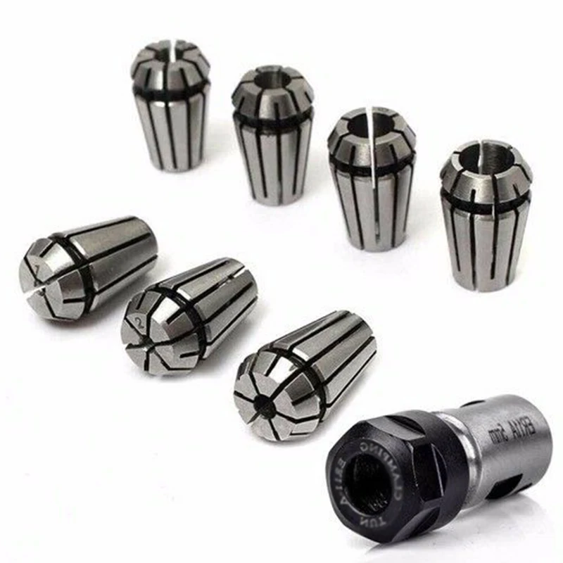 

8X/set ER11 Spring Collet 1-7mm & 5mm ER11A Extension Rod Motor Shaft Holder Kit