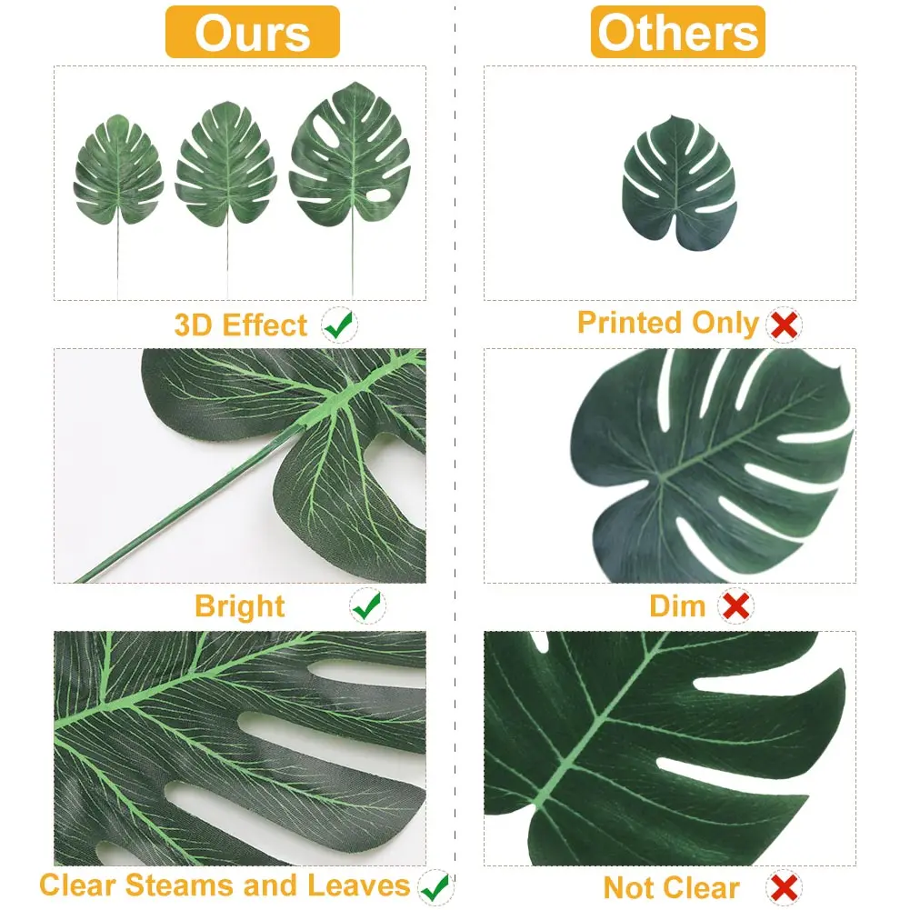 OurWarm 12x искусственные тропические Пальмовые Листья поддельные монстера Зеленые растения для Дома кухни вечерние украшения ручной работы свадебные DIY