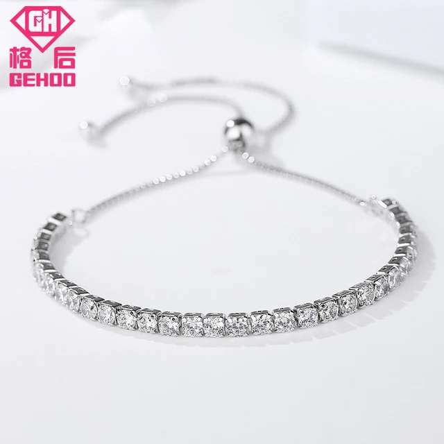 Gehoo 2018 New Simple Design 925 Sterling Silver Chains Wedding Gehoo 2018 New Simple Design 925 Sterling Silver Chains Wedding Charm Bangle Bracelets For Woman