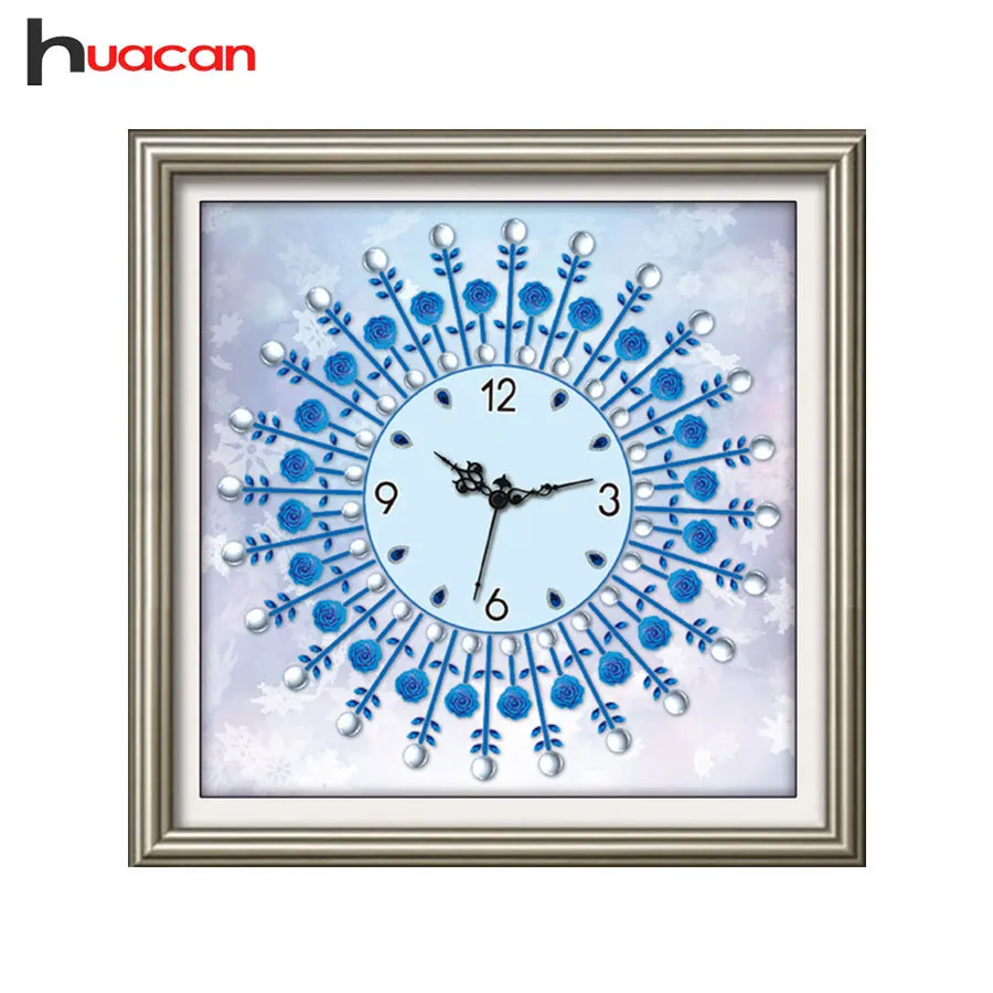 

Huacan,"Clock"Diamond Painting Cross Stitch Unfinished Home Decor,Special Shape Rhinestone Mosaic Diamond Embroidery Craft Gift