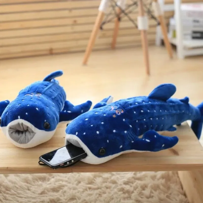 Plush Doll 150cm Large Size Soft Shark Plush Toy Big Creative Blue Whale Stuffed Soft Shark Sea Fish Plush Pillow Lovely Children Baby