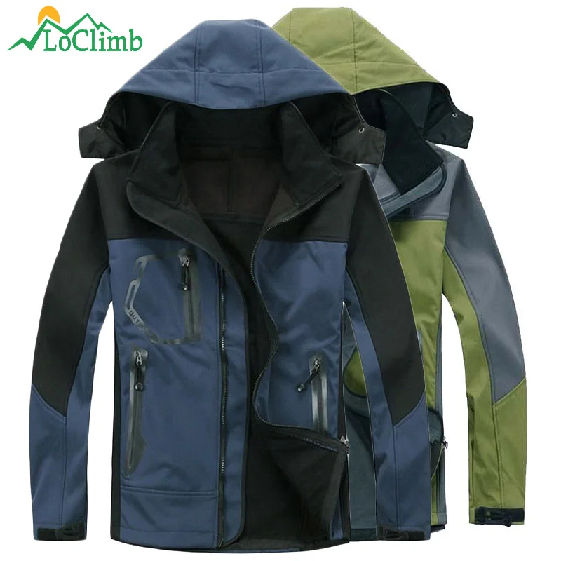 LoClimb Softshell Waterproof Camping Hiking Jacket Men Trekking ...