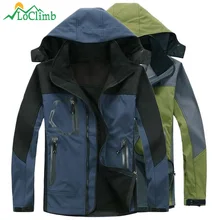 LoClimb Softshell Waterproof Camping Hiking Jacket Men Trekking Mountain Climbing Coat Winter Warm Fleece Ski Jackets,AM037