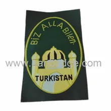 Персонализированные тканевые ярлыки Заказная тканая нашивка эмблема с пользовательским логотипом термоогранка