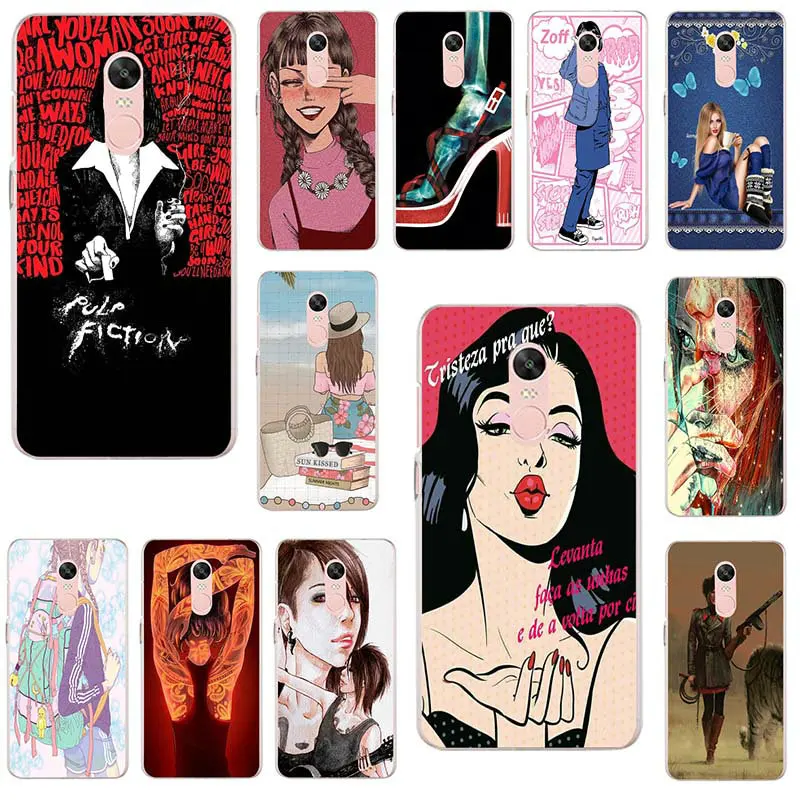 Cute Beautiful Girl Images Silicone Soft Cover Mobile Phone Cases for Xiaomi Mi Redmi Note 2 3 3S 4 4X 4A 5 5S 6 8 A1 Pro Plus |