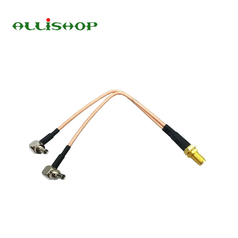 

ALLiSHOP SMA Female socket jack connector to Y type 2 X CRC9 Splitter Combiner RG316 pigtail cable for PCI wifi wireless router