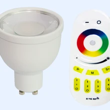 Один кусок 4 Вт 2,4 ГГц RGBW GU10 Светодиодный прожектор+ Один Кусок 2,4 ГГц RGBW 4- зона сенсорного удаленного(Ми-свет
