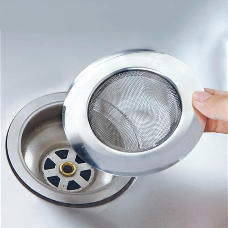 

1pc Blockage-proof Device Durable Stainless Steel Kitchen Sink Filter Kitchen Accessory Bathroom Draining Hole Colander Filter