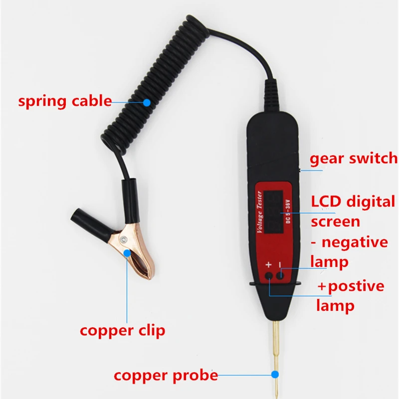 DC 6 V-48 V LCD Digital Auto Circuit-Tester Power Sonde Test Auto Lampe Spannung Test Stift Detektor auto Lkw Schaltung Diagnose Werkzeug DC 6 V-48 V LCD Digital Auto Circuit-Tester Power Sonde Test Auto Lampe Spannung Test Stift Detektor auto Lkw Schaltung Diagnose Werkzeug