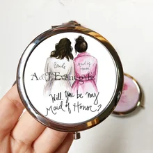 10 шт. в партии креативное пользовательское название косметическое зеркало Свадебное предложение идеи свадебные вечерние подружки невесты подарок для невесты
