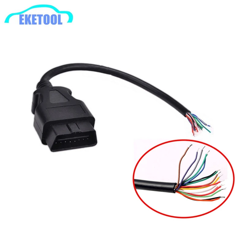 20pcs/Lot OBD OBD II Male 16Pin Cable Interface OBD Extension Opening