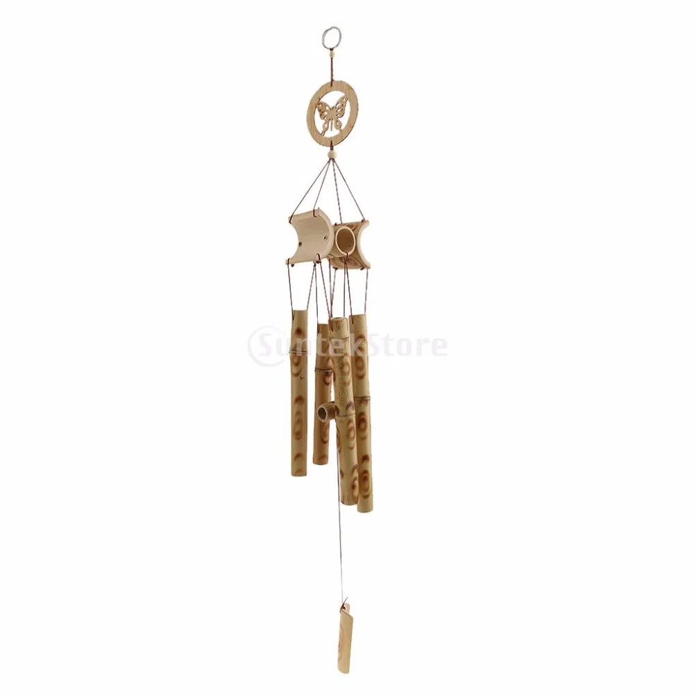 

Butterfly Decor Windchimes Wind Chime Bamboo 8 Tubes Hanging Ornament Home
