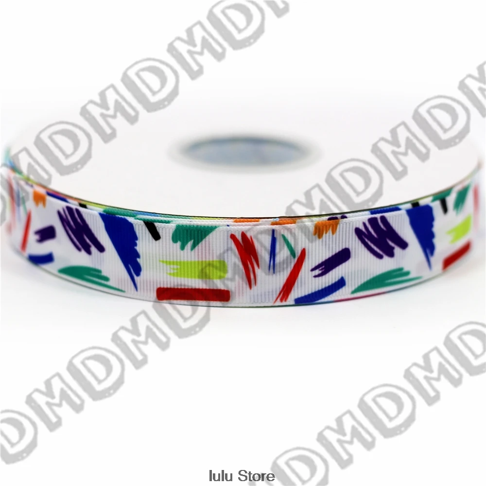 6 75mm Paint Printed Grosgrain Ribbon/Elastic Band DIY Handmade Hair