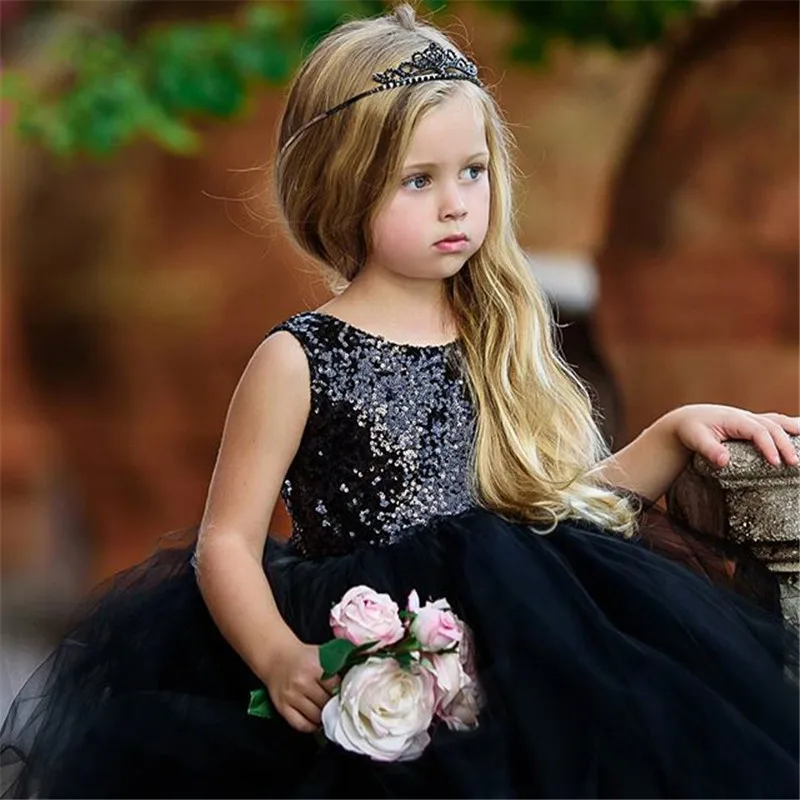 Pageant Party Dress Pink Red Ball Gown Formal Dresses Kids Baby Girl Princess Dress Tutu Tulle Back Hollow Out Outfits