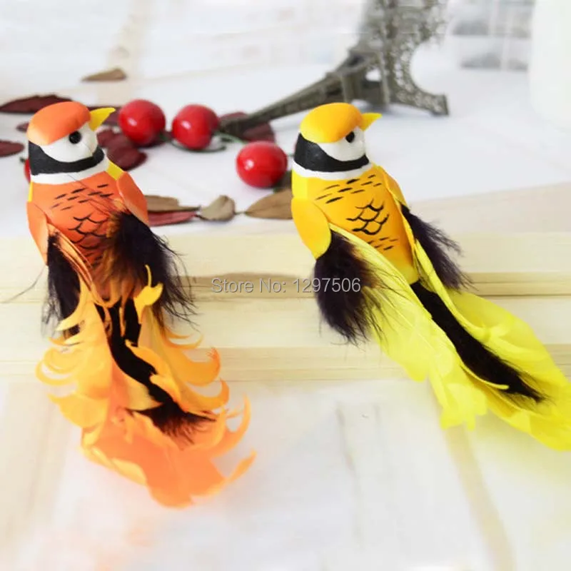12 шт. 16*3 см, пенные перья искусственные декоративные цветные птицы с магнитом, сделай сам Ремесло птица украшения домашний декор, свадебное украшение
