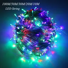 10M 20M 30M 50M 100M LED string Fairy light holiday Patio Christmas Wedding decoration AC220V  Waterproof outdoor light garland