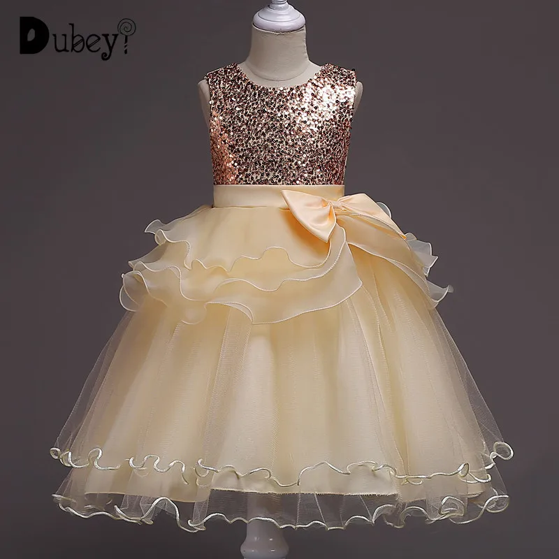 

Flower Girl Sequined Tutu Dress Elegant Little Pageant Princess Dress First Communion Party Decorations Evening Prom Costumes