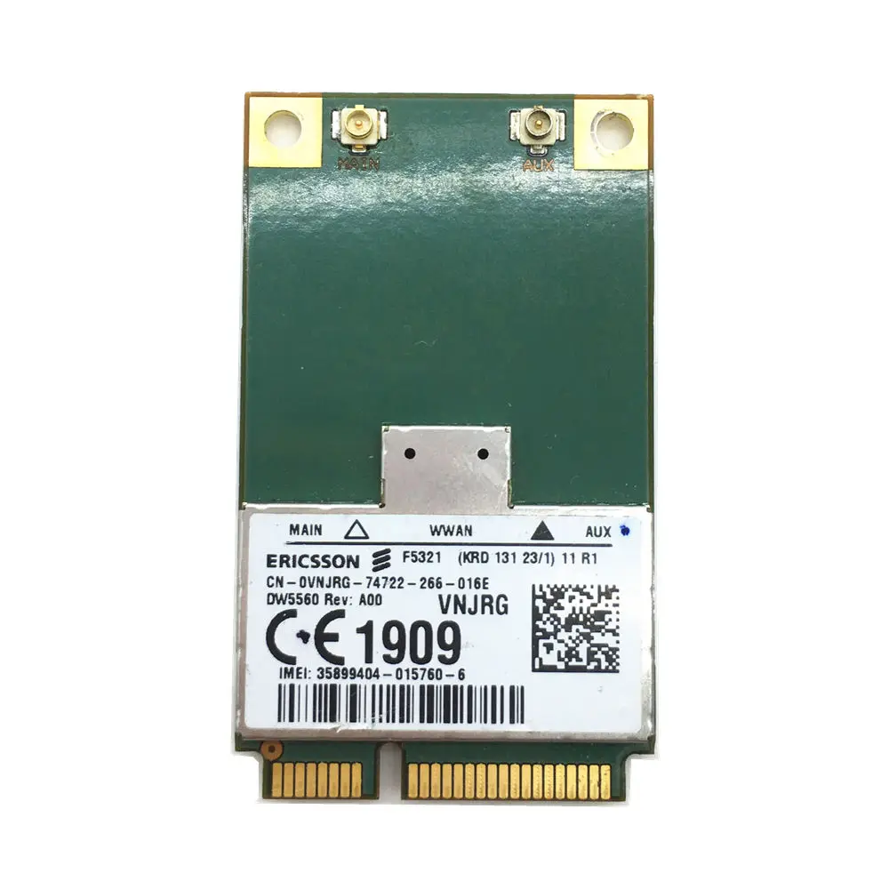 F5321gw Wireless DW5560 3G WWAN MINI PCI E Card GSM GPRS EDGE UMTS