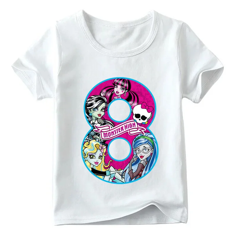 Футболка для девочек с надписью «Happy Brithday» и бантом, забавная футболка для малышей, одежда для детей 1-9 лет на день рождения, ooo2430