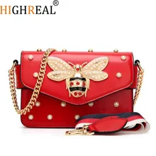 New Famous Brand Women Messenger Bags Small Chain Crossbody Bags Female Luxury Shoulder Bag Pearl Handbag 2019 Red White Black
