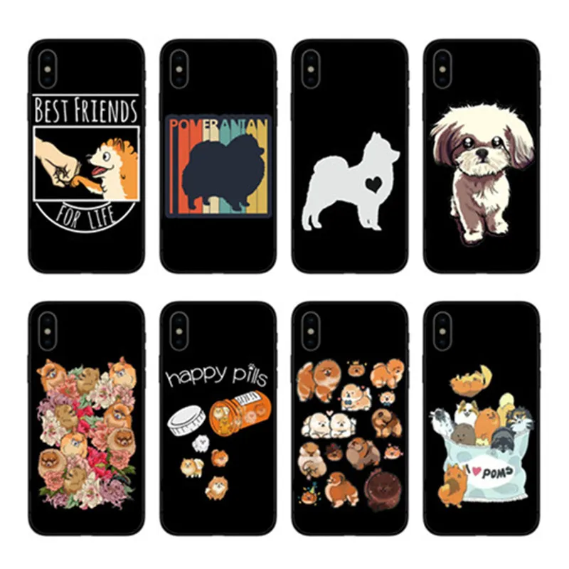 Pomeranian cao bonito Caso Capa Dura para o iPhone Da Apple X XS 11Pro Max XR 7 8 Plus alem de 5 10 Casos Telefone Coque|Сумки для