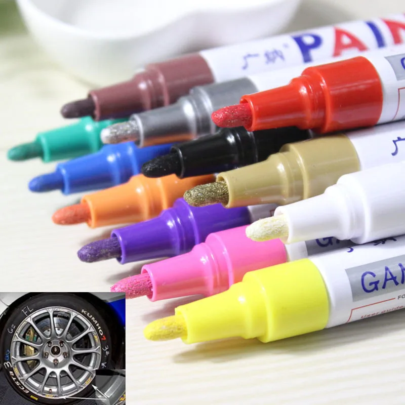 Car Styling Colorful Waterproof Pen Car Tyre Tires Tread CD Metal Permanent Pain