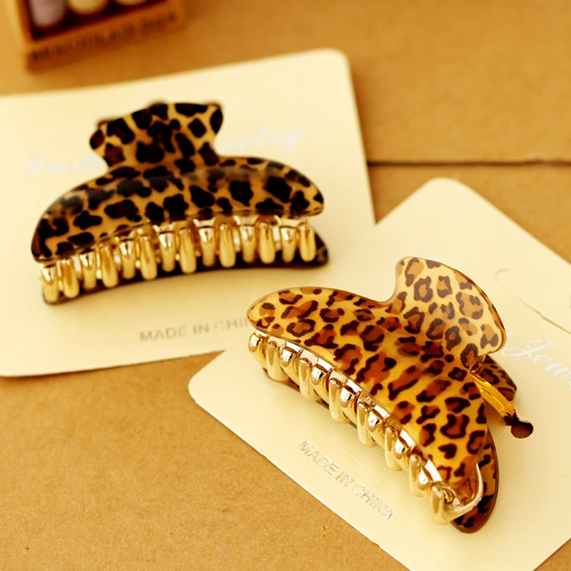 Women Lady Girls Leopard Hair Clip Claw Hair Accessory Clamp Headpiece 3 Sizes M02199