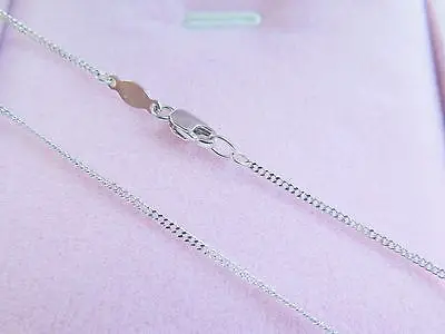 

New Solid Pure Platinum 950 Chain Women Men Curb Link Necklace 16.5inch PT950