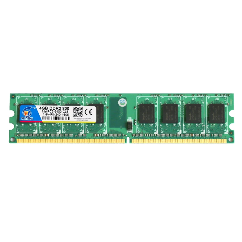 VEINEDA Memory Ram ddr2 8gb 2x4gb ddr2 800Mhz for intel and amd mobo support memoria 8gb ram ddr 2 800 PC2-6400