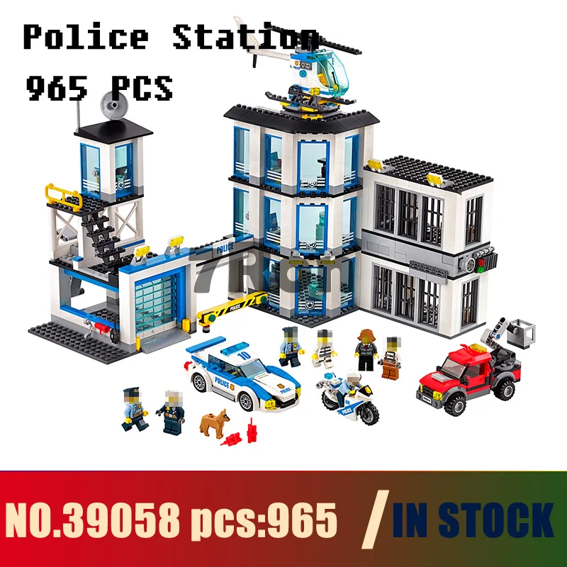 

Models building toy 39058 965Pcs City Police Station Building Blocks Compatible with lego 60162 toys & hobbies