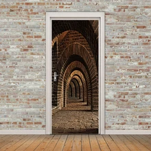 3D подземный туннель канал Настенные обои Гостиная Спальня дверь Наклейка Настенная самоклеящаяся Водонепроницаемая 3D настенная живопись