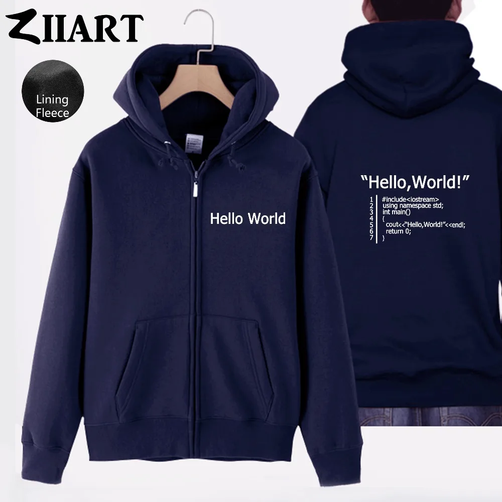 Программатор Hello World для мальчиков зимняя флисовая куртка на молнии с
