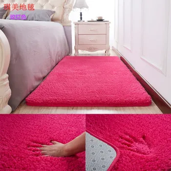 

Plush Fabric Anti-slip Mat Thick Floor Carpets for Living Room Plain Color Bathroom Water Absorption Floor Rug Mat Cuatom Size