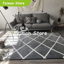 Серо-белые геометрические коврики в скандинавском стиле, большие ковры для гостиной, спальни, детский коврик для пола Подушечка для йоги, противоскользящие, домашний декор, Tapete