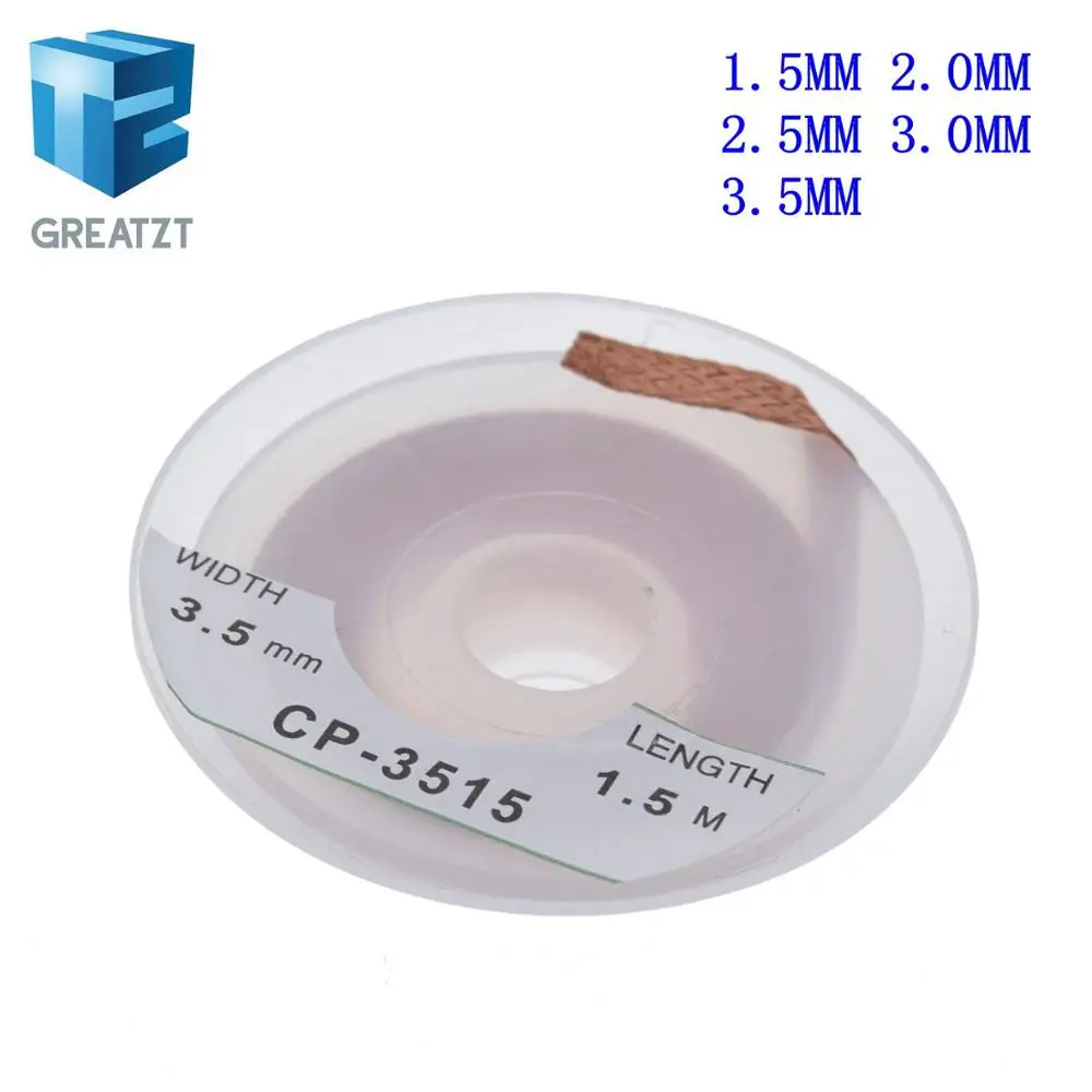 

Desoldering Braid Solder Remover Wick Wire 1.5mm 2mm 2.5mm 3mm 3.5mm 1.5m Welding Tin Sucker Cable Lead Cord Flux Repair Tool An