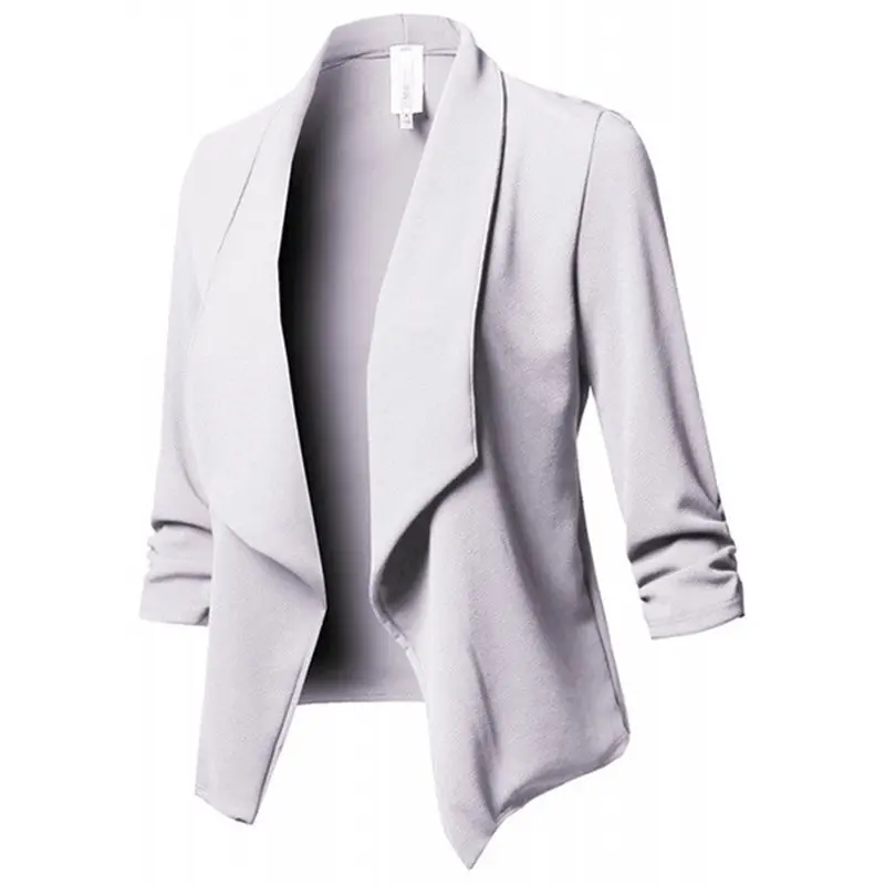 2019 Autumn Casual Formal Plus Size Elegant Gothic Black Women Blazers Slim Plain Fall Green Overcoats Female Fashion Coats